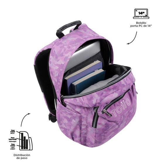 Mochila Acuarela - Camuflaje rosa image number 4