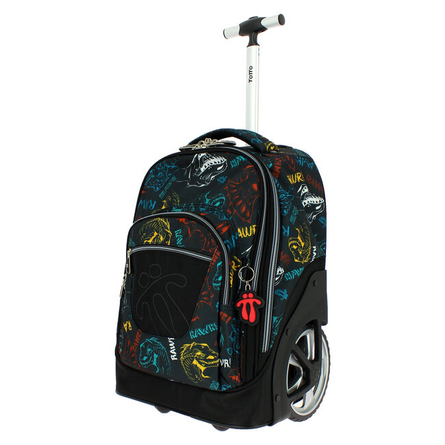 Mochila escolar con ruedas - Papel - Negro |