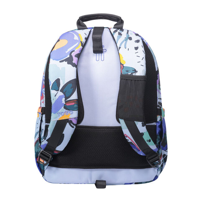 Mochila escolar adaptable a carro lienzo floral - Acuareles image number null