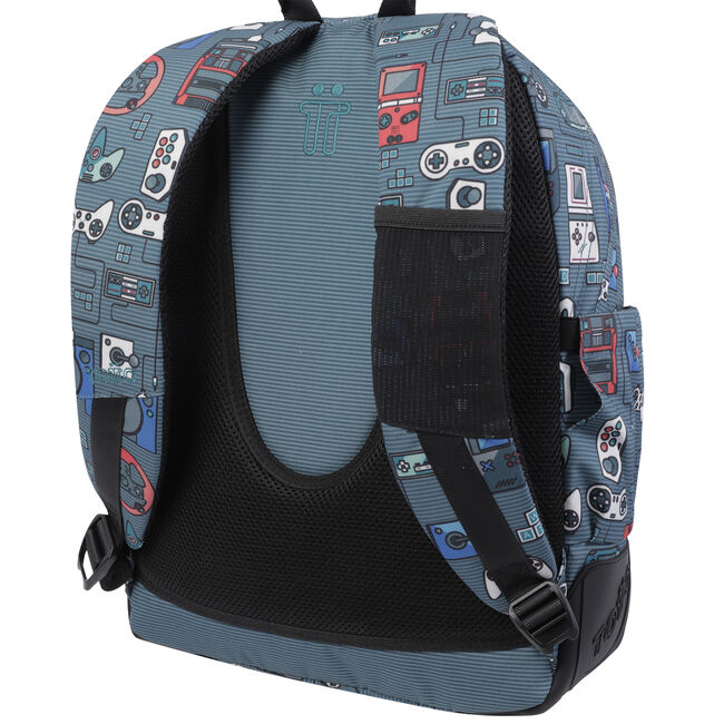 Mochila escolar gris y videoconsolas - Crayoles image number null