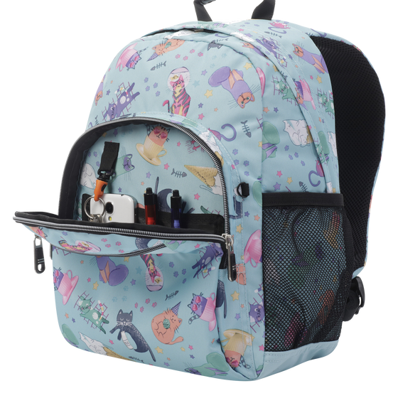 Mochila Gommas - Azul y gatitos image number 5