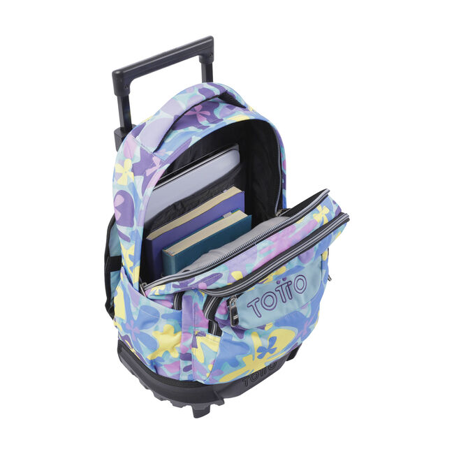 Mochila escolar pequeña ruedas flores hawaianas - Resma image number null