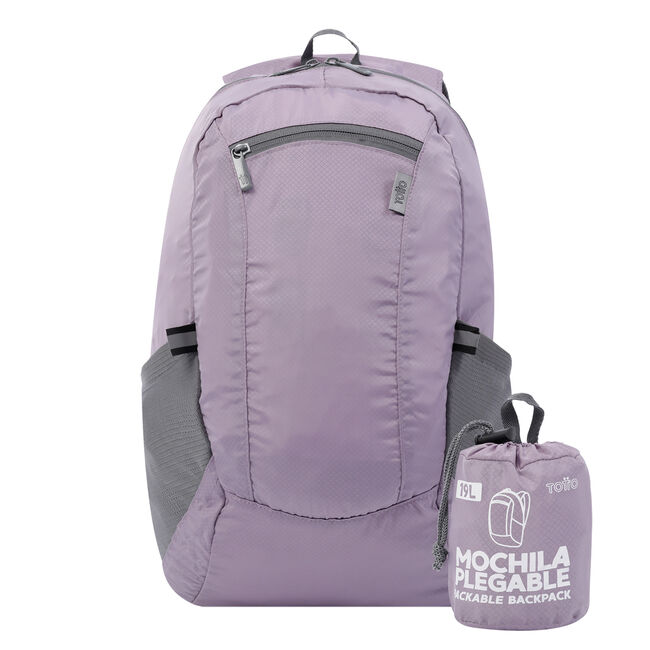 Mochila plegable color morado - Troker - Morado