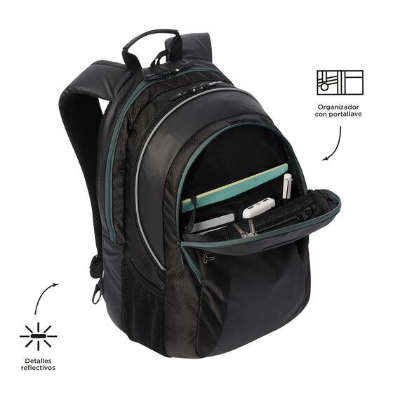 Mochila Teck 2.0 L - Negro/Verde image number 6