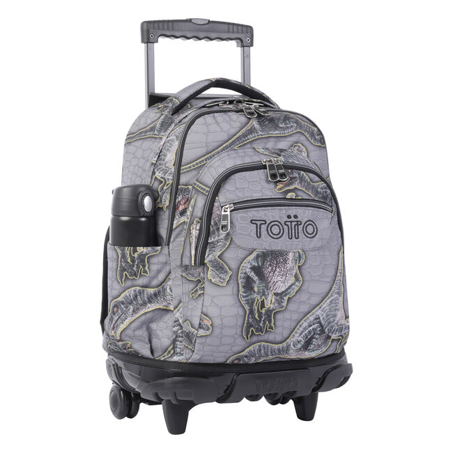 Mochila escolar con ruedas estampado - Renglones - Gris | Totto .es