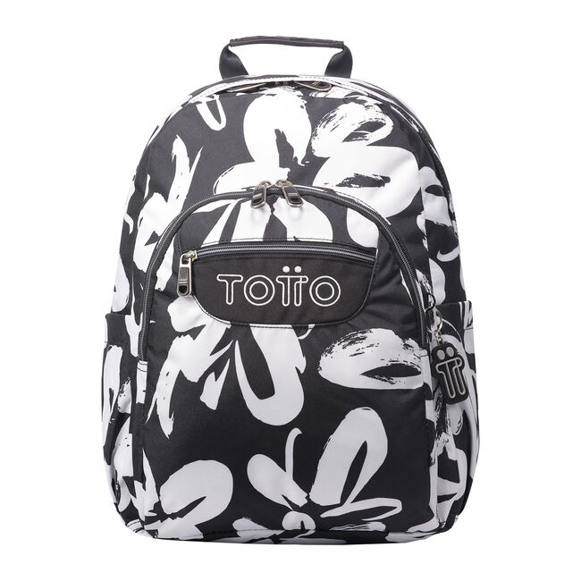 Mochila escolar adaptable a carro blanco y negro - Acuareles