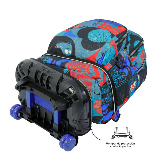Mochila escolar ruedas desmontable cyber monstruos - Tiza image number null