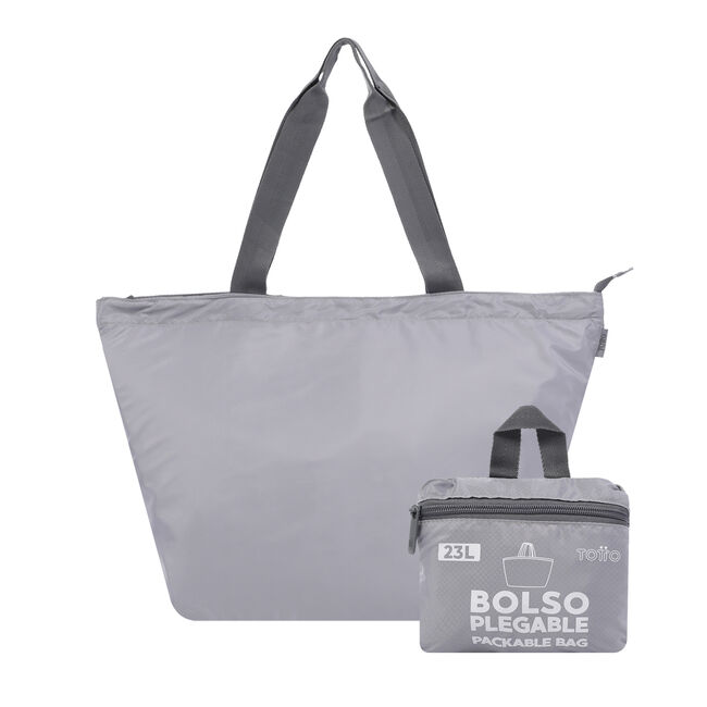 Bolso shopper plegable color gris - Ramel image number null