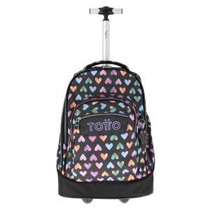Mochila escolar con ruedas Papel - Corazones de colores