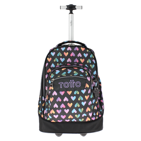 Mochila escolar con ruedas Papel - Corazones de colores image number 1