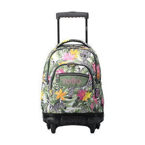 Mochila escolar con ruedas tropical cebras - Renglones