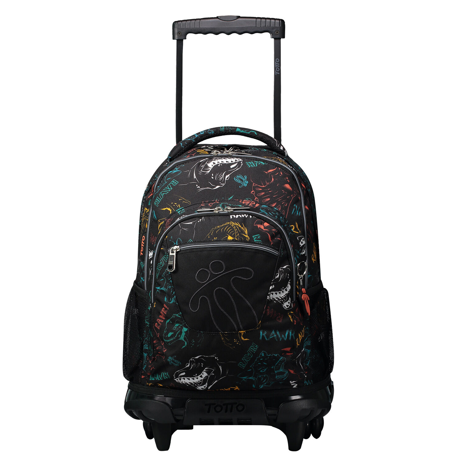Mochila escolar con ruedas Renglones Negro Totto.es