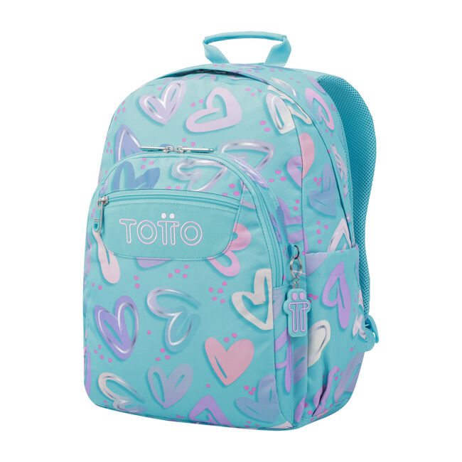 Mochila escolar adaptable a carro corazones pintados - Acuareles image number null