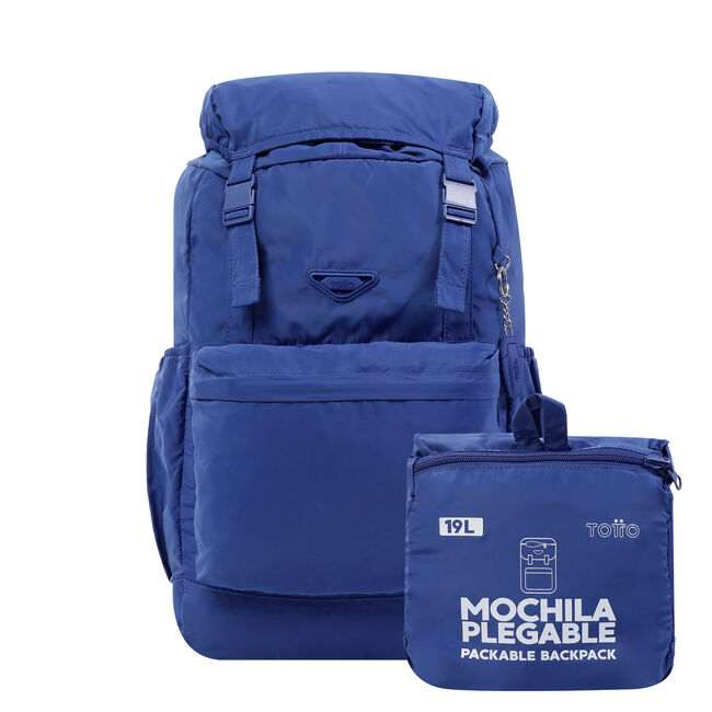 Mochila plegable color azul  - Collapse image number null