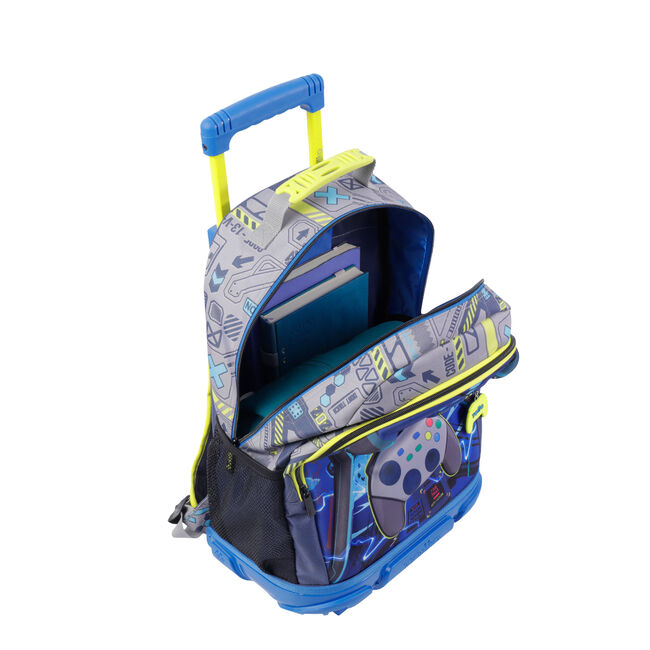 Mochila escolar con ruedas grande de videojuegos - Monark image number null