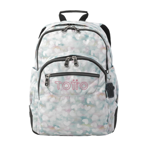 Mochila Crayoles Corazones pastel Blanco Totto.es