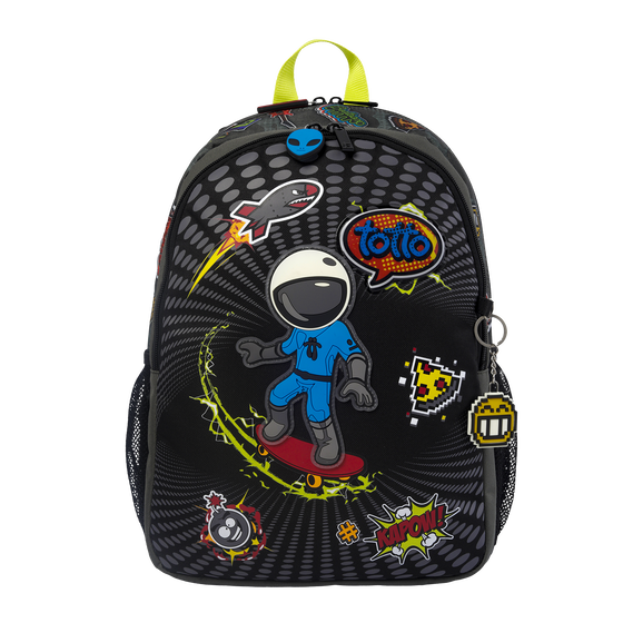Mochila escolar mediana Cool Patch Verde Totto.es