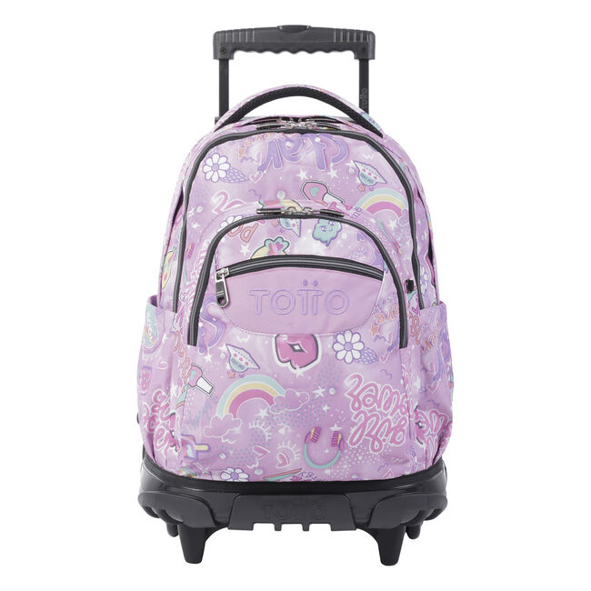 Mochila con ruedas positive world Renglones - Rosa | Totto.es