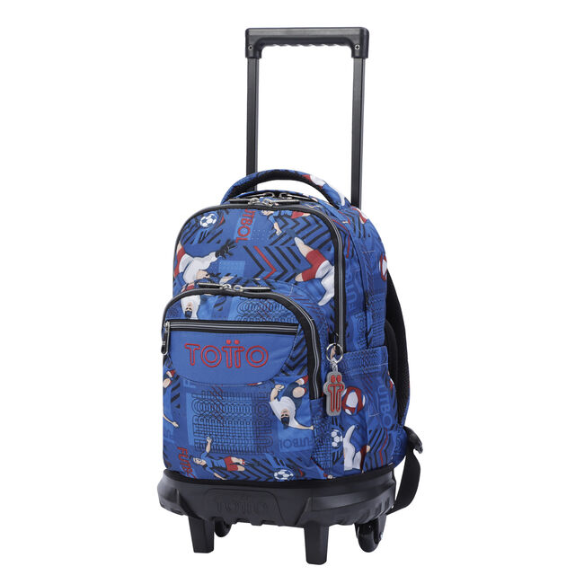 Mochila ruedas azul futbolistas - - Azul | Totto.es