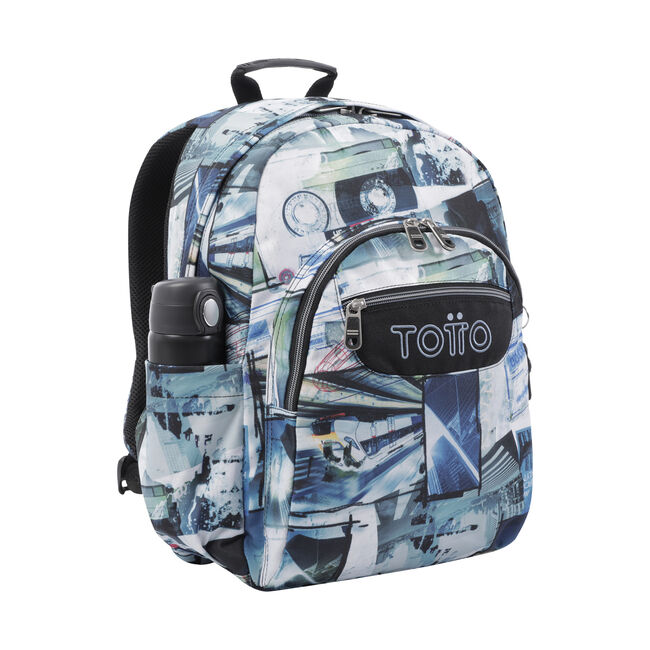 Mochila escolar postales y casetes - Acuarela image number null