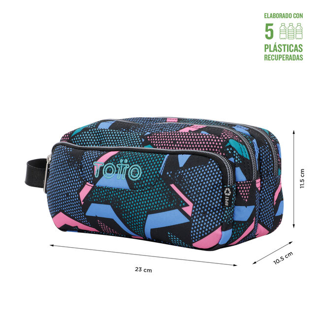 Estuche escolar tres compartimentos Lety Black - Agapec image number null