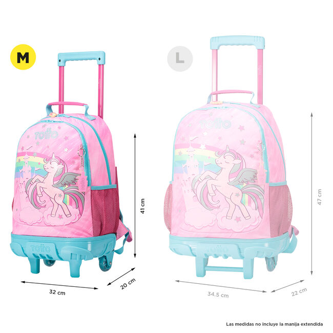 Mochila escolar con ruedas mediana de fantasía y unicornio - Fantasy image number null