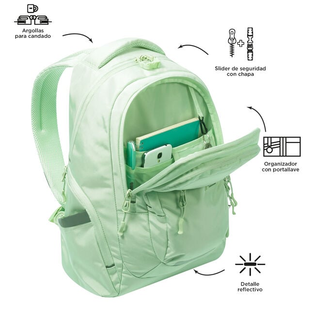 Mochila juvenil  eco-friendly verde Meadow Mist - Eufrates image number null