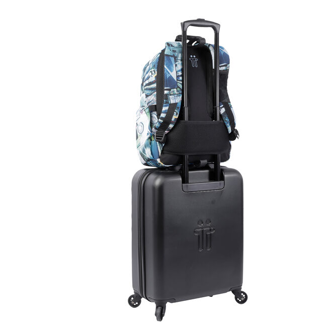 Mochila escolar adaptable a carro postales y casetes - Acuareles image number null