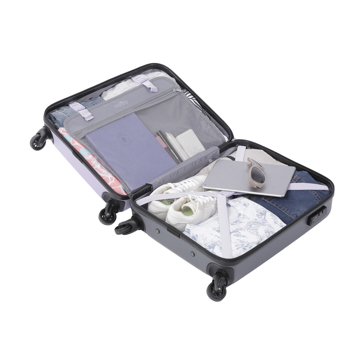 Maleta trolley cabina color morado Bazy Morado Totto.es
