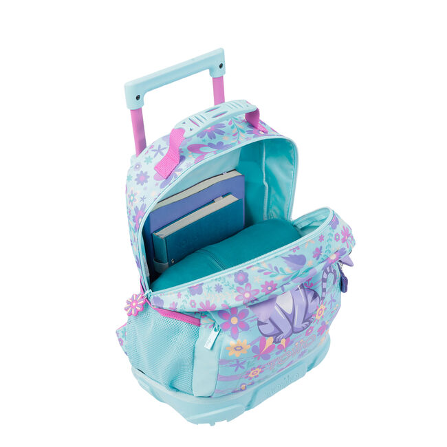 Mochila escolar con ruedas mediana de gatita y flores - Tropyglam image number null