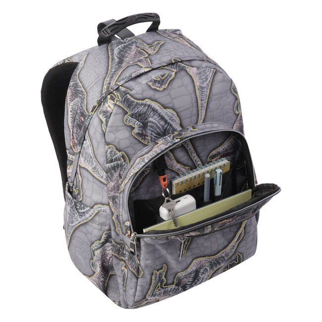 Mochila escolar adaptable a carro estampado dinosaurios - Acuareles image number null
