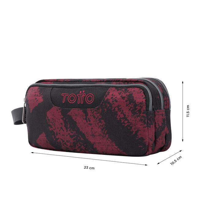 Estuche escolar tres compartimentos tiza roja - Agapec image number null