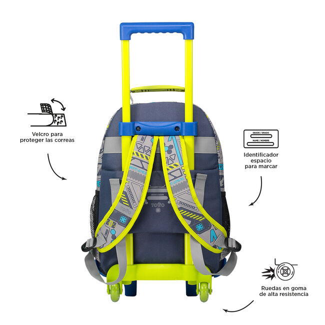 Mochila escolar con ruedas mediana de videojuegos - Monark image number null