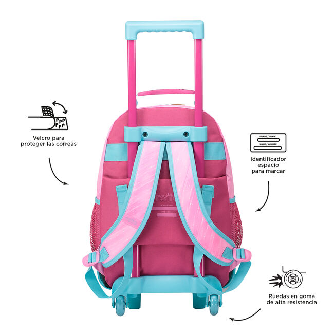 Mochila escolar con ruedas mediana de fantasía y unicornio - Fantasy image number null
