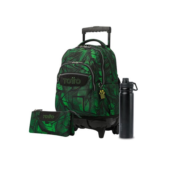 Pack Escolar Jhony Jungle X3 | Mochila de ruedas + 2 accesorios image number 1