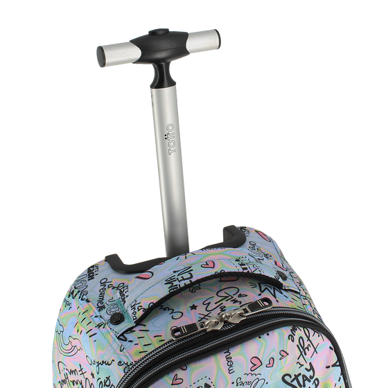 Mochila escolar con ruedas Papel - Rainbow pastel image number 5