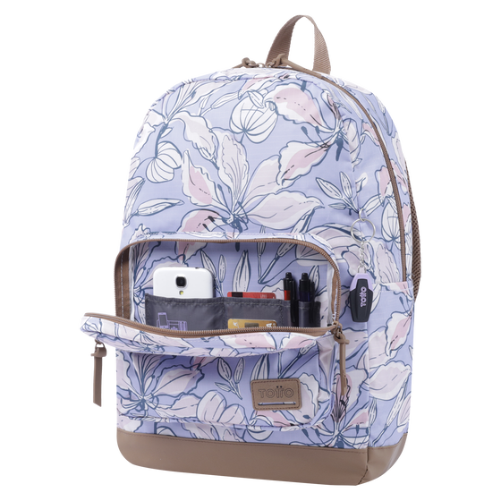 Mochila urbana morado y flores rosas - Tocax image number 5