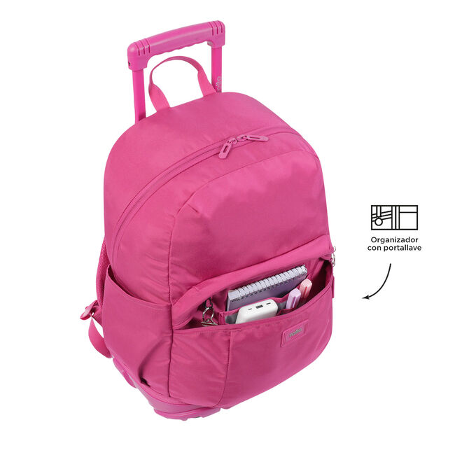 Mochila escolar con ruedas color rosa - Trik L image number null