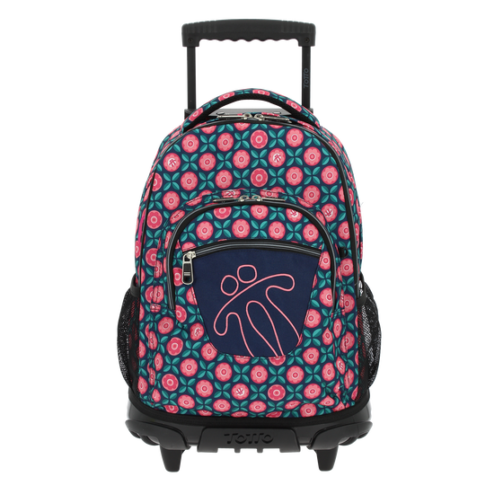 Mochila escolar con ruedas Renglones Azul Totto.es