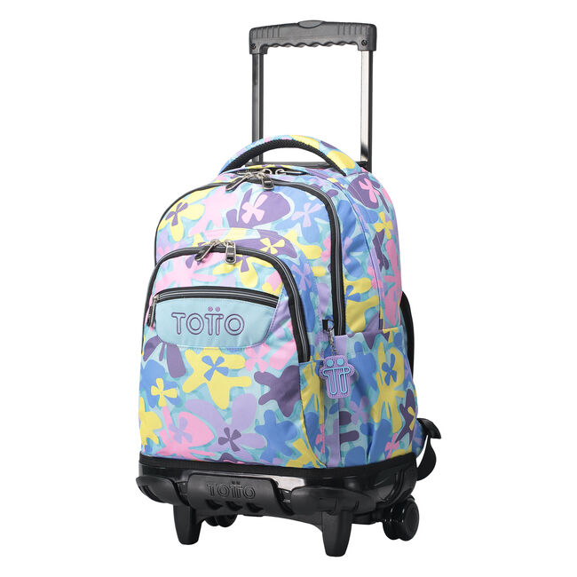 Mochila escolar con ruedas flores hawaianas - Renglones image number null