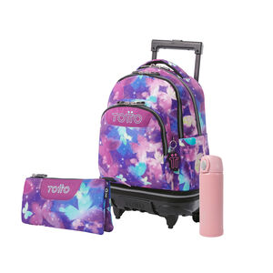 Pack Escolar Star Butterfly X3 | Mochila de ruedas desmontable + 2 accesorios