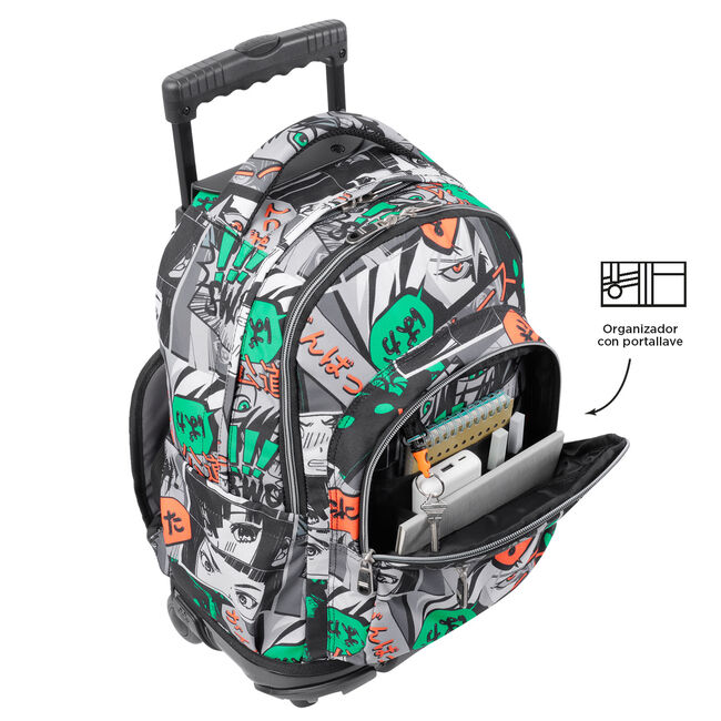 Mochila escolar con ruedas manga - Renglones image number null
