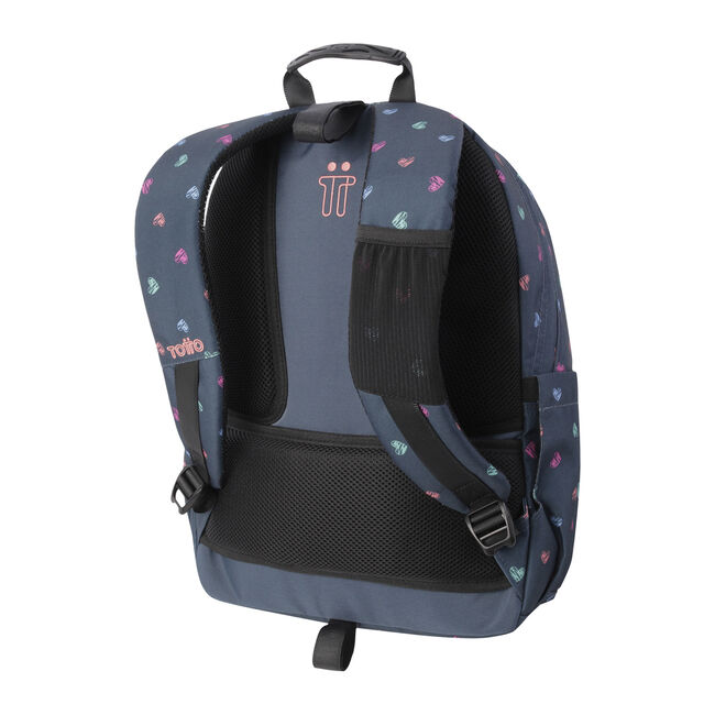 Mochila escolar adaptable a carro estampado corazones - Acuareles image number null