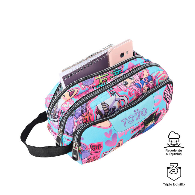 Estuche escolar tres compartimentos Anime Girls - Agapec image number null