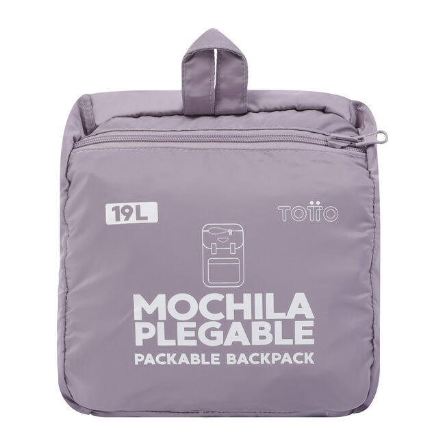 Mochila plegable color morado  - Collapse image number null