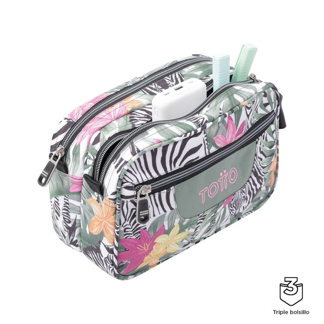 Estuche escolar tres compartimentos tropical cebras - Plastilina image number null