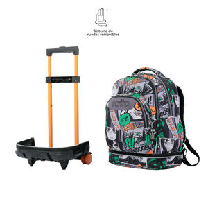 Mochila escolar ruedas desmontable manga - Tiza