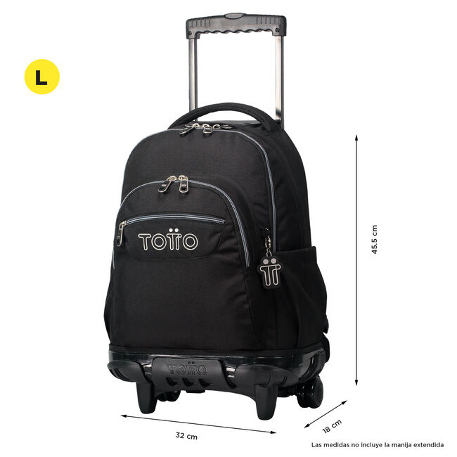 Mochila escolar con ruedas color negro - Renglones image number null