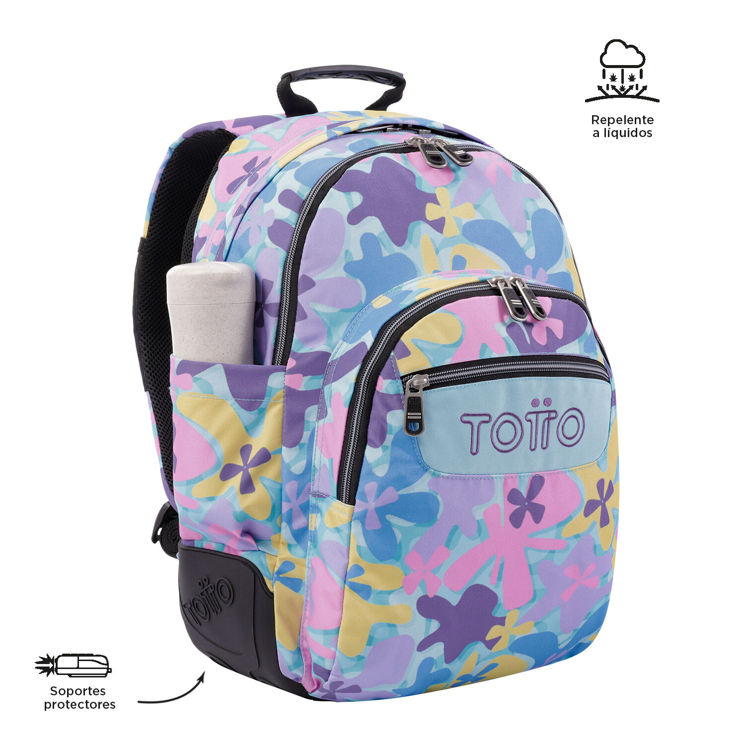 Mochila totto flores hot sale