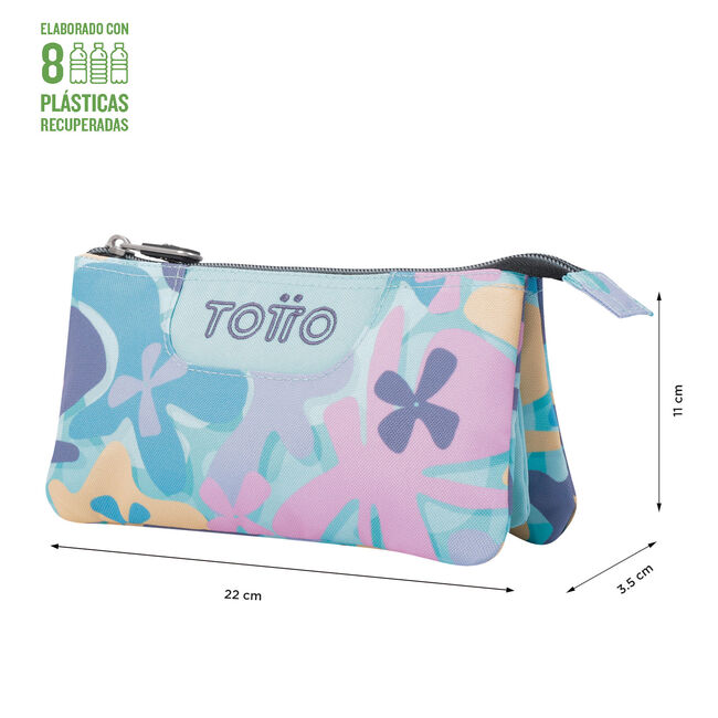 Estuche escolar tres compartimentos flores hawaianas - Tablero image number null